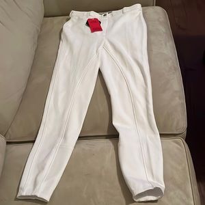 NWT!!! Horze Women's Active White Full Seat Breaches-Silicone Grip